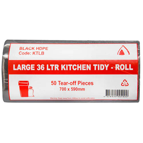 BIN LINER 36L  260 x 260 x 650 mm BLACK