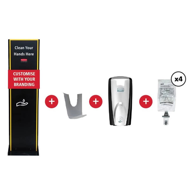 CUSTOM SANITISER STATION BLK/CHRM DSP