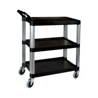BLACK PLASTIC UTILITY TROLLEY