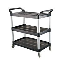 Load image into Gallery viewer, BLACK PLASTIC UTILITY TROLLEY
