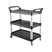Load image into Gallery viewer, BLACK PLASTIC UTILITY TROLLEY
